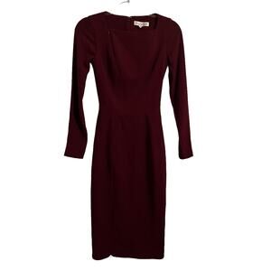 Dress The Population Maroon Sheath Midi Dress Women's Sz XXS New